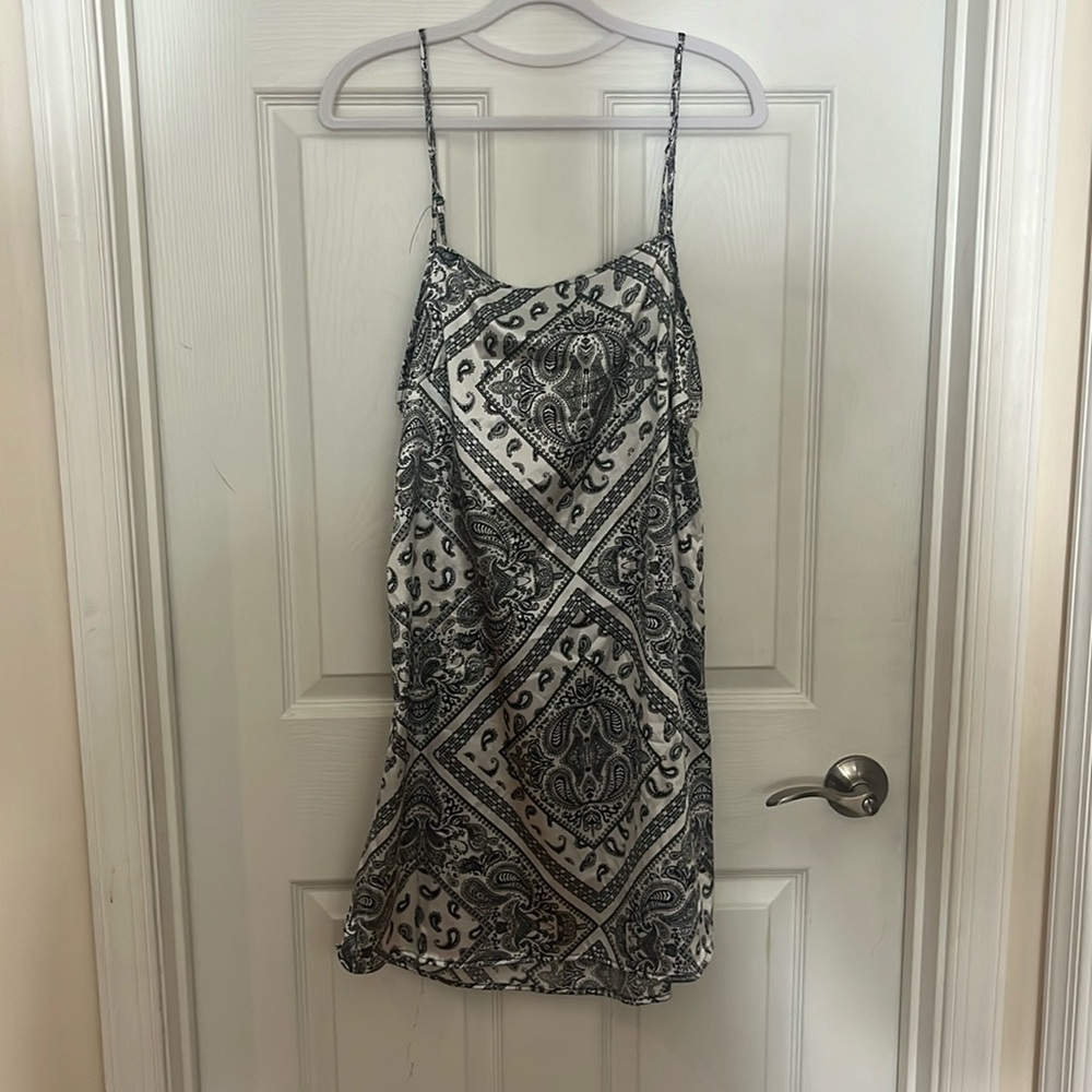 Bandana print silk dress